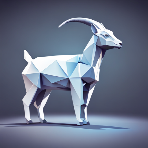 geometric shapes, 3D modeling, low-poly, vector, robotic, goat, animal, small, mechanical, minimalism, white, gray