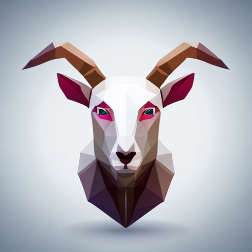 abstract, vector art, low-poly modeling, small, goat, antlers, robot, white background, geometric shapes, vibrant colors, triangle mesh, sharp angles, polygon reduction, stylized, 3D rendering, angular composition, digital artwork, robotic subject, minimalistic, futuristic
