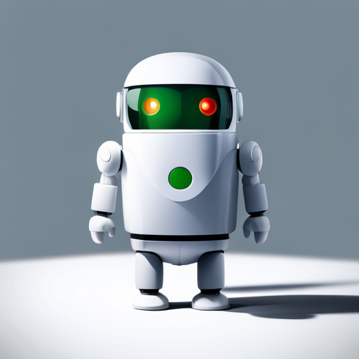 tiny robot, cute, front view, rubber material, low-poly, white background
