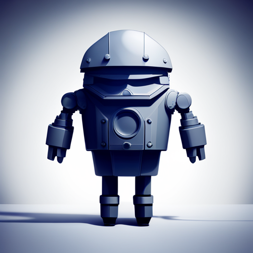 adorable, miniature, mechanical, android, low-poly, geometric, rubber, front-facing view
