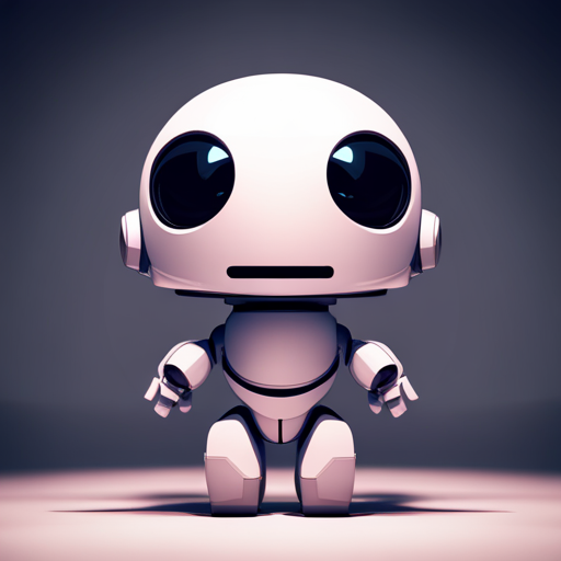 tiny, cute, robot, front-facing view, low-poly, rubber