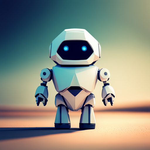 tiny, cute, robot, front-facing view, low-poly, rubber texture, geometric shapes, minimalistic, sci-fi, artificial intelligence, robotics, mechanical, white color, simple composition