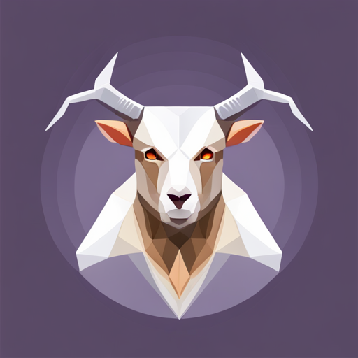 Abstract, Vector, Low-poly, Small, Goat, Antlers, Robot