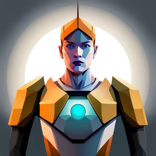 low-poly, rubber, white background, front facing view, robot, geometric shapes