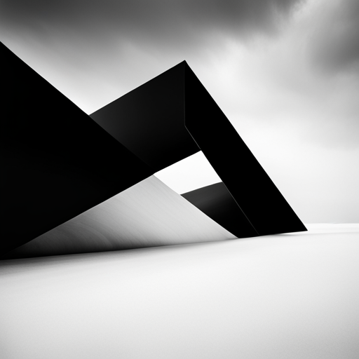 minimalist, abstract, black and white, negative space, contrast, geometric shapes