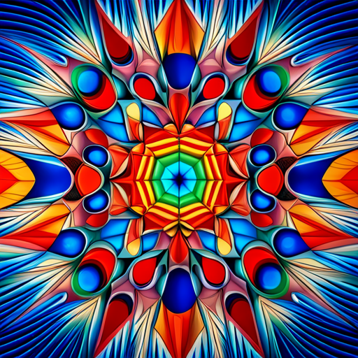 core, abstract, colorful, geometric shapes, minimalism, vibrant colors, sharp lines, digital art, modern, contemporary, 2D, graphic design, symmetry, balance, repetition, contrast, bold, primary colors, dynamic, futuristic, technology, energy, movement, pattern, grid, kaleidoscope