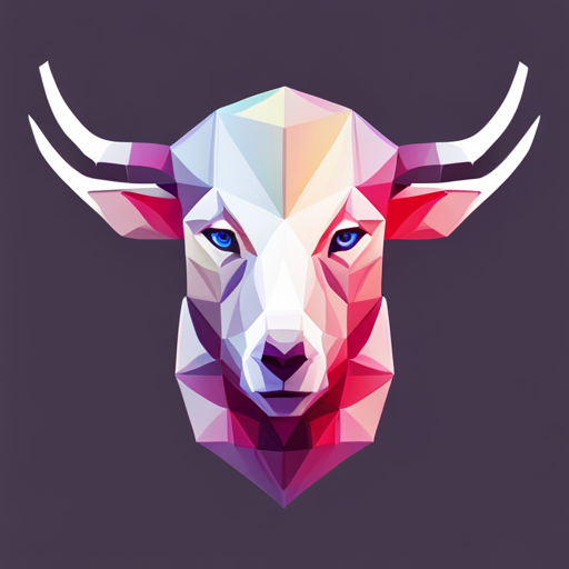 Abstract, Vector, Low-poly, Small, Goat, Antlers, Robot, Geometric Shapes, Line Quality, Scale