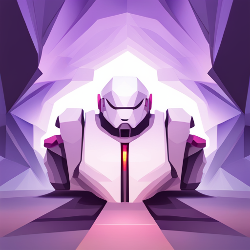 low poly, front-facing, robot, white background, geometric shapes, cute, tiny