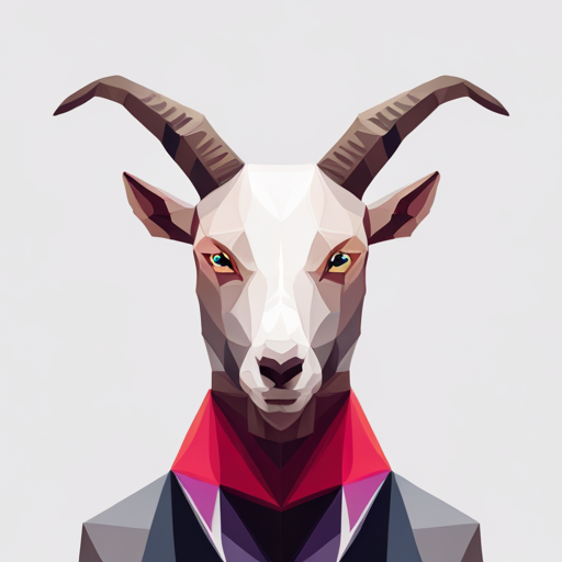 Abstract art, Vector graphics, Low-poly design, Small scale, Goat, Antlers, Robots, White background