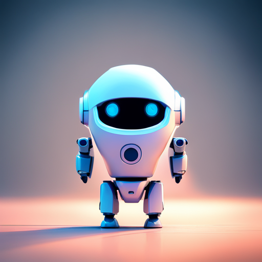 tiny, cute, robot, low-poly, front-facing view, rubber material, white background