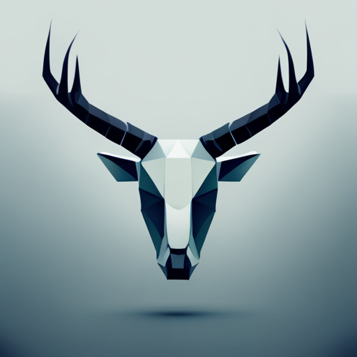Minimalist, geometric shapes, polygons, low resolution, wireframe, contrasting colors, animalistic, robotic, cybernetic, mechanical, artificial, futuristic, sharp edges, angular, surreal, fantasy, mythical creature, horns
