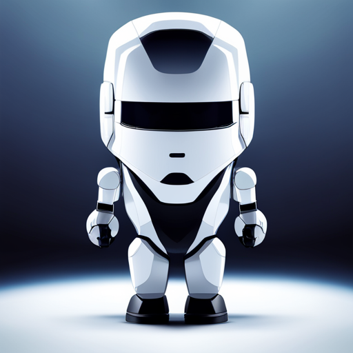 tiny, cute, robot, front-facing view, low-poly, rubber material, white background