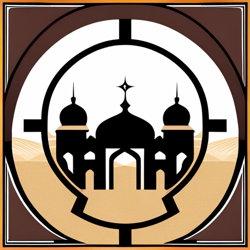 symbolic, masjid, rounded border, border shadow, clock, time, 04:10, caption, 7 minutes walking distance, location