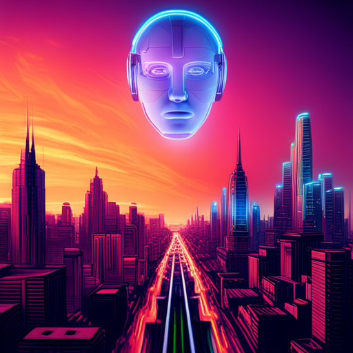 Artificial intelligence, futuristic cities, cybernetic enhancements, robotics, dystopian society, digital consciousness, virtual reality, neon colors, technological advances, software engineering, humanoid androids, nanotechnology, machine learning, cyber-punk subculture, mind uploading, ethical dilemmas, data-driven world